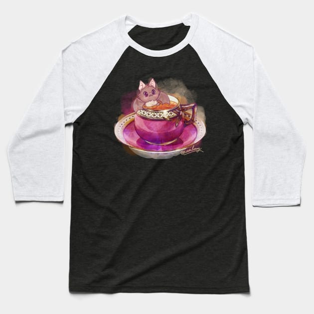 Vampire tea cup Baseball T-Shirt by RiamiLoray